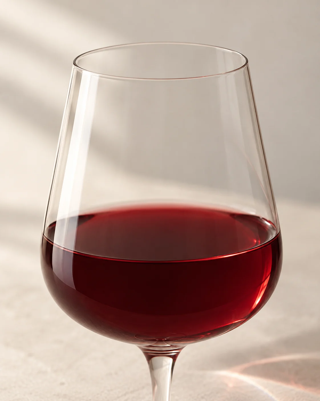 Macro of a glass with ruby Raspberry and a soft glint