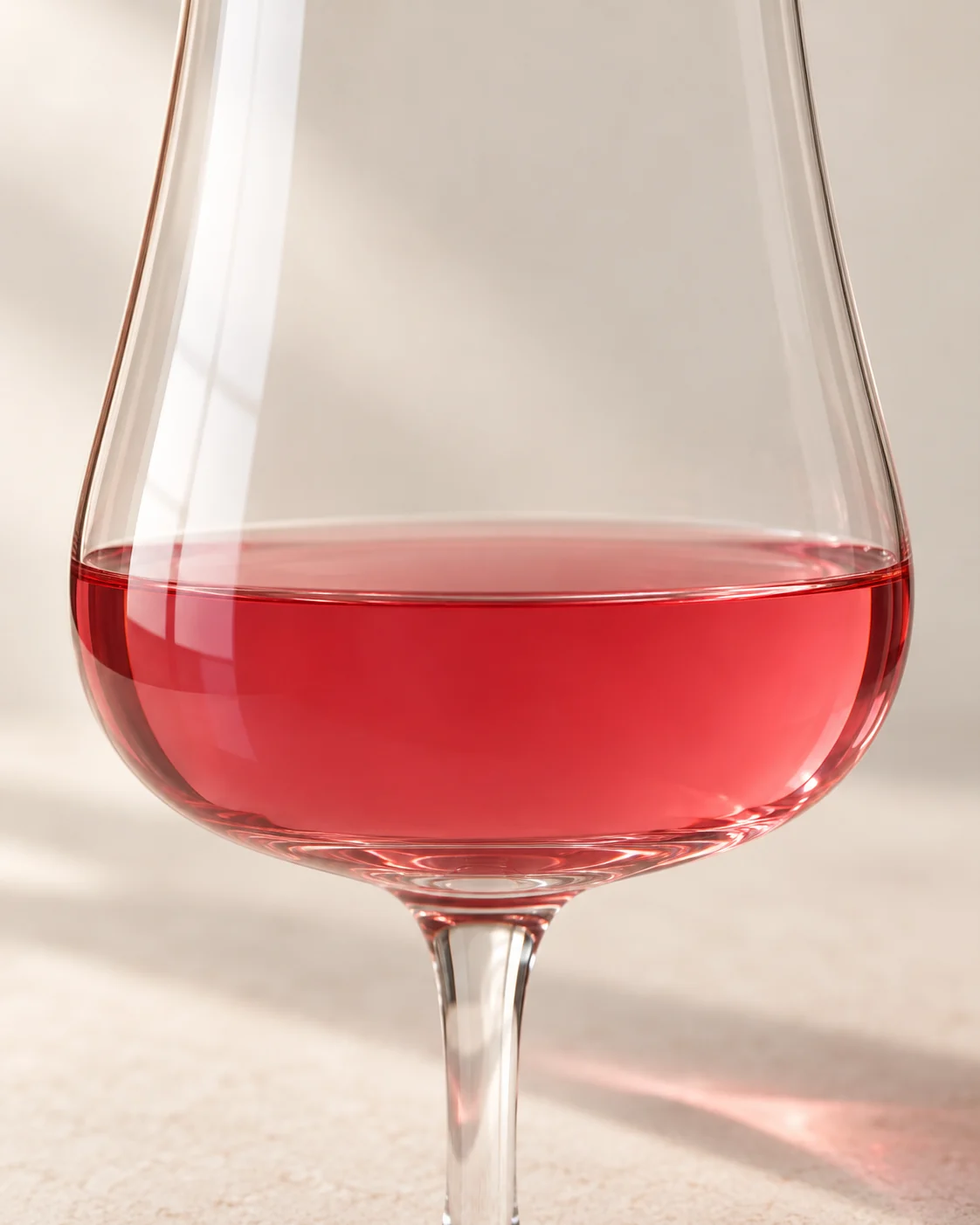 Macro of pink Rhubarb in a thin glass bowl